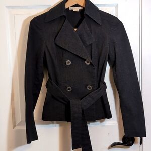 Michael Kors NWOT Charcoal Grey Fall Outer Jacket with belt Size Petite Small